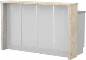Островна кухненска пейка Modena-Length: 160 cm.-White glossy-Latino Marble