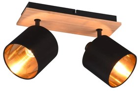 Прожектор в черен и естествен цвят ø 12 cm Tommy – Trio