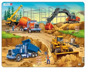 Larsen - Пъзел: Детски -"Строителни машини" - 30 части, голям