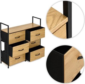 Комод с 6 текстилни чекмеджета и метална конструкция 87 x 80 x 24 см