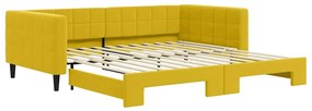 3196703 vidaXL Канапе с изтеглящо разтегателно легло жълто 100x200 см кадифе