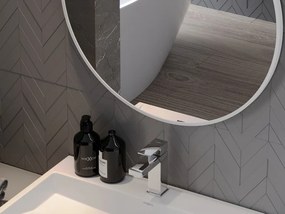 Mexen Loft кръгло огледало за баня 50 см, бяла рамка - 9850-050-050-000-20