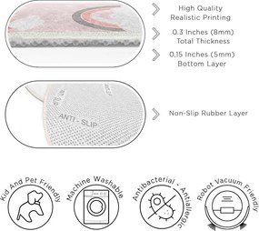 Розов детски килим подходящ за пране ø120 cm Rainbow World – Mila Home