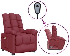 3100355 vidaXL Изправящ масажен стол, виненочервен, текстил
