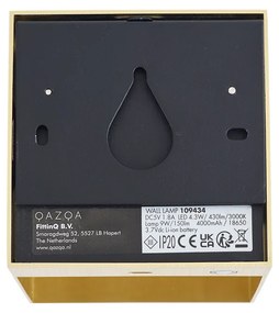 Модерна стенна лампа златна с LED и димер за докосване акумулаторна - Joris