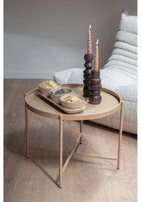 Бежова метална кръгла масичка за кафе ø 50 cm Meseta – Leitmotiv