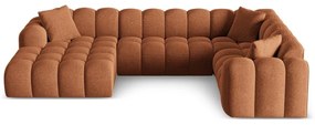 Теракотен шенилов ъглов диван (десен ъгъл/U форма) Treno – Cosmopolitan Design
