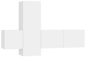 3078654 vidaXL Комплект ТВ шкафове от 3 части, бял, инженерно дърво