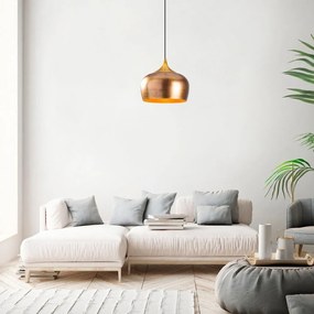 Висящо осветително тяло в златисто с метален абажур ø 30 cm Berceste – Opviq lights