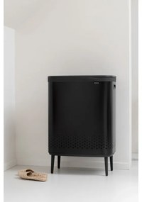 Кош за пране Brabantia Bo 1004177, 2x45 л, Пълнене без отваряне, Вентилационни отвори, Регулируеми крачета, Черен