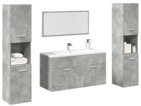 3324875 vidaXL Комплект мебели за баня от 4 части бетонно сив инженерно дърво