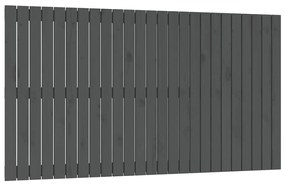 824900 vidaXL Стенна табла за спалня, сива, 159,5x3x90 см, борово дърво масив