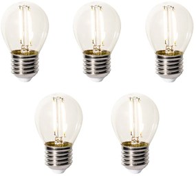 Комплект от 5 димируеми LED крушки E27 P45 прозрачно стъкло 3W 350 lm 2200K
