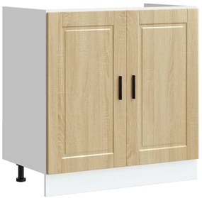853930 vidaXL Шкаф за мивка, Porto, дъб сонома, 80x46x81,5см, инженерно дърво