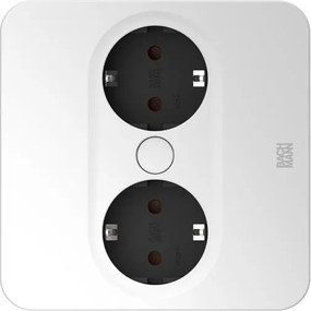 BACHMANN Модул TWIST 2 КВАДРАТЕН с 2х Шуко, с кабел 2м, цвят Бял,  - B946.201