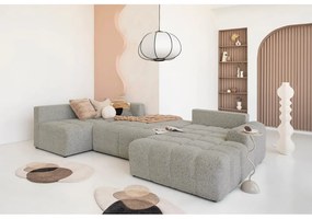 Светлокафяв разтегателен модулен ъглов диван с място за съхранение (ляв ъгъл) Lulu – Miuform