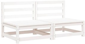 805681 vidaXL Градински средни дивани, 2 бр, бели, бор масив