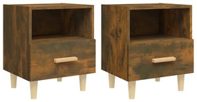 817298 vidaXL Нощни шкафчета, 2 бр, опушен дъб, 40x35x47 см