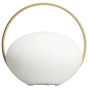 Бяла LED затъмняваща се настолна лампа (височина 19 cm) Orbit – UMAGE
