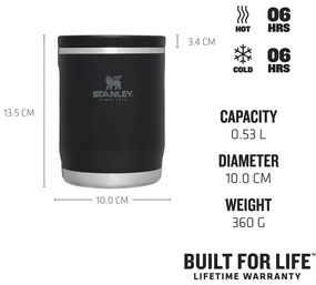 Черен термос за храна от неръждаема стомана 530 ml Adventure To-Go Black – Stanley