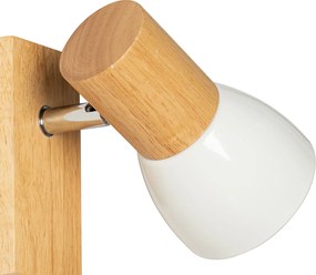 Ръстична стенна лампа дърво с бяла регулируема - Thorin
