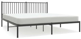 350868 vidaXL Метална рамка за легло с горна табла, черна, 180x200 см