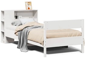 3322967 vidaXL Легло с етажерка за книги, без матрак, 90x200 см, бор масив