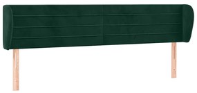 3117341 vidaXL Горна табла за легло с уши, тъмнозелена, 163x23x78/88см, кадифе