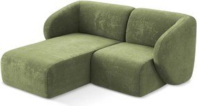 Зелен шенилов ъглов диван (ляв ъгъл) Lani – Makamii