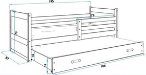 Легло Riccon II-Γραφίτης - White-200 x 90