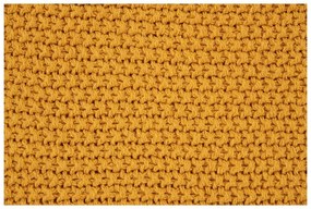 Жълто плетено одеяло от рециклиран памук 130x170 cm Santos – House Nordic