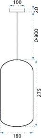 Стъклен пендел LED APP444-CP