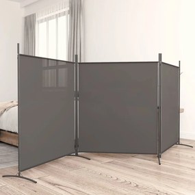 350280 vidaXL Параван за стая, 3 панела, антрацит, 525x180 cм, текстил