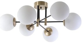 Бяло и златисто осветително тяло за таван със стъклен абажур ø 15 cm Dolunay – Opviq lights