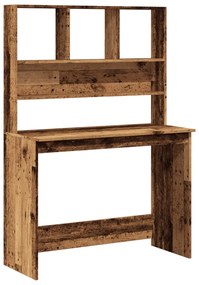 855834 vidaXL Бюро с рафтове, старо дърво, 102x45x148 см, инженерно дърво