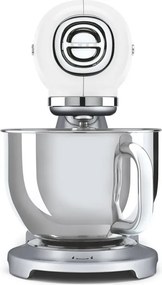 Планетарен миксер Smeg SMF04WHEU, 800W, 4.8 л, 10 скорости, Функция за плавен старт, Крачета против хлъзгане, Бял/Инокс