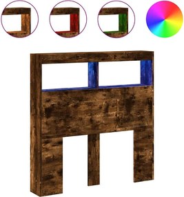 839186 vidaXL Табла шкаф с LED, опушен дъб, 100x17x102 см