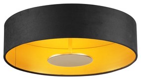 Модерна таванна лампа черна със златист интериор, включваща LED 3-степенно димиране - Bredow