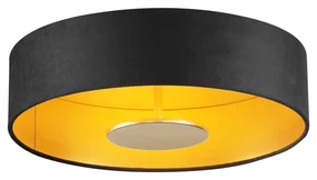 Модерна таванна лампа черна със златист интериор, включваща LED 3-степенно димиране - Bredow