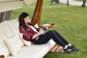 Градински троен люлеещ се стол Luna Deluxe 2600, цвят Бежов