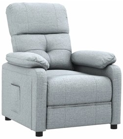 348275 vidaXL Реклайнер стол, светлосив, текстил