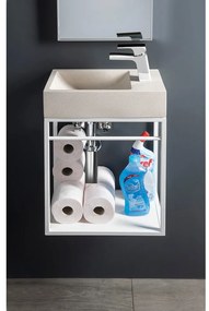 Светлосив бетонен малък умивалник 40x22 cm Crest – Sapho