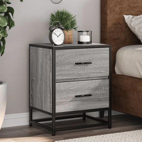 848680 vidaXL Нощно шкафче, сив сонома, 40x31x50 см, инженерно дърво