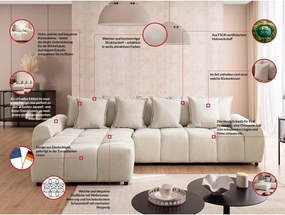 Бежов ъглов диван (ляв ъгъл) Albane – Ropez