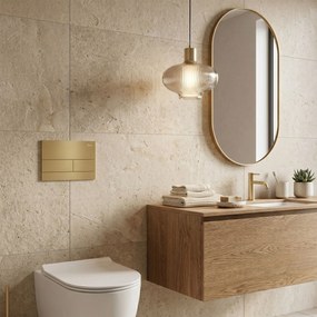 Комплект Структура за Вграждане за WC Slim 024N с Бутон T Brush Gold