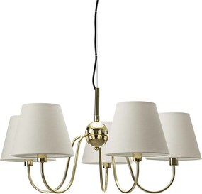 ByRydens 4202720-6509 - Полилей на кабел LYNF 5xE14/8W/230V месинг/бял