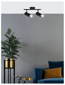 Черна метална лампа за таван 9x36 cm Colly - Candellux Lighting