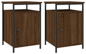 825872 vidaXL Нощни шкафчета, 2 бр, кафяв дъб, 40x42x60 см, инженерно дърво