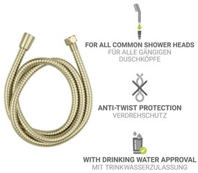 Матово златист душ маркуч от неръждаема стомана 150 cm Brass – Wenko