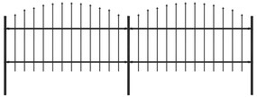 Sonata Градинска ограда с пики, (1-1,25)x3,4 м, стомана, черна
